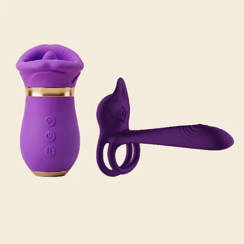 Realistic Tongue Vibrator App-Controlled Kissing Sucking Vibrator