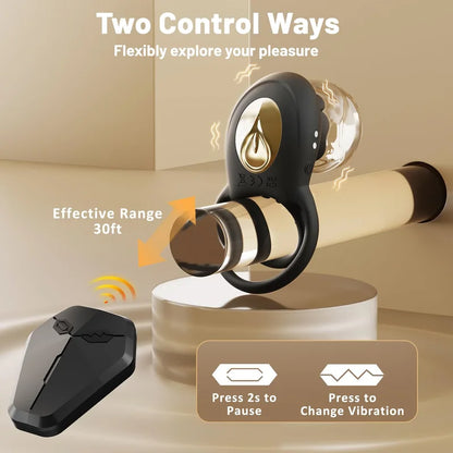 Rose Clit Stmulator & Vibrating Cock Ring Sex Toy For Couples