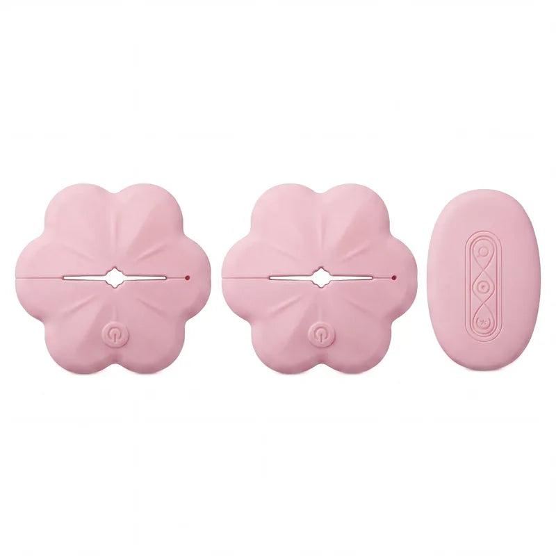 Rose Vibrating Nipple Clamps, Adjustable Pinch & Remote Control Nipple Toy