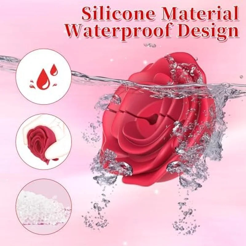 Rose Vibrating Nipple Clamps with Remote, 10 Modes & Adjustable Pressure