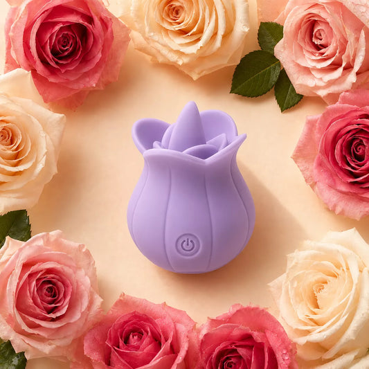 10 Speeds Purple Rose Clitoral Stimulator Pussy Licking Vibrator