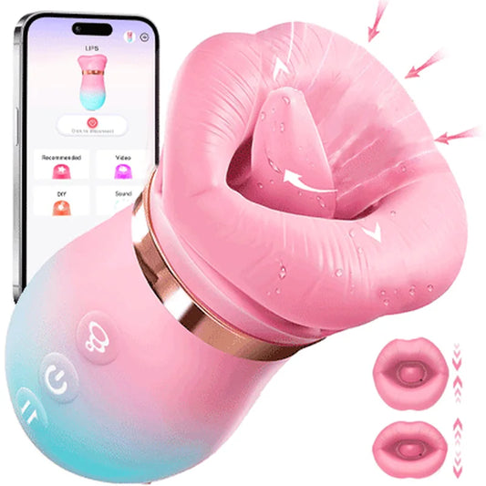 Tongue Vibrator 2025 Upgraded App-Controlled Big Mouth Kissing & Suction