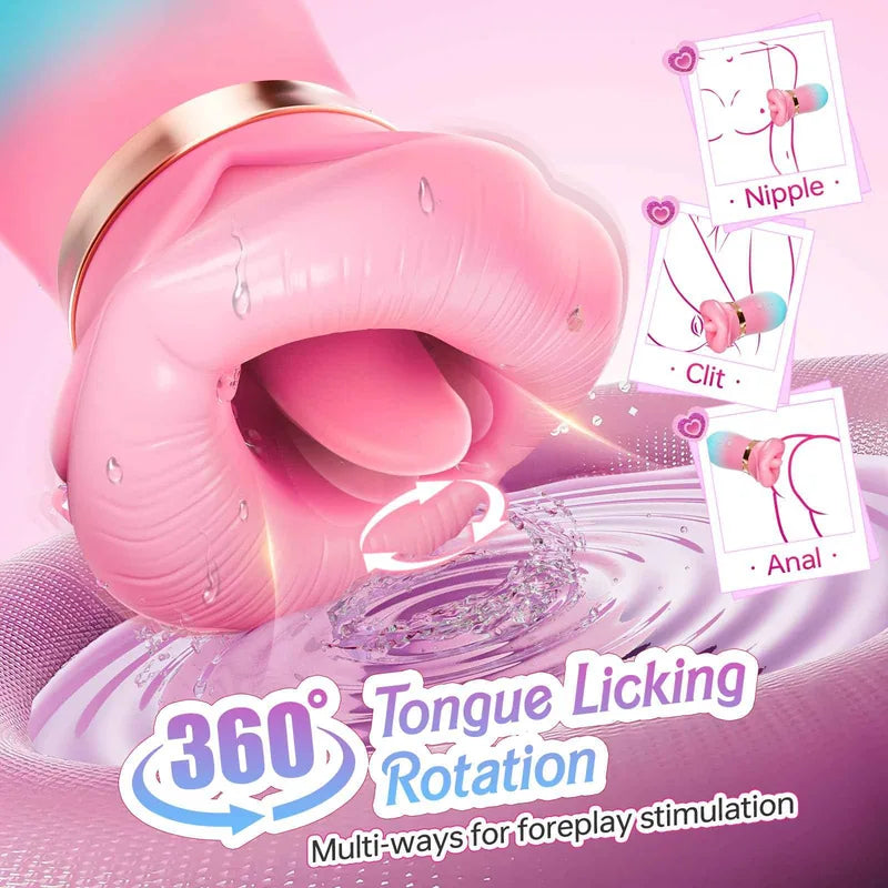 Tongue Vibrator 2025 Upgraded App-Controlled Big Mouth Kissing & Suction