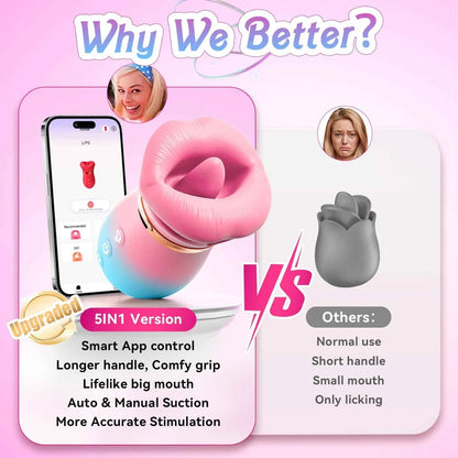 Tongue Vibrator 2025 Upgraded App-Controlled Big Mouth Kissing & Suction