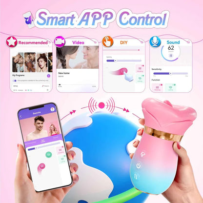 Tongue Vibrator 2025 Upgraded App-Controlled Big Mouth Kissing & Suction