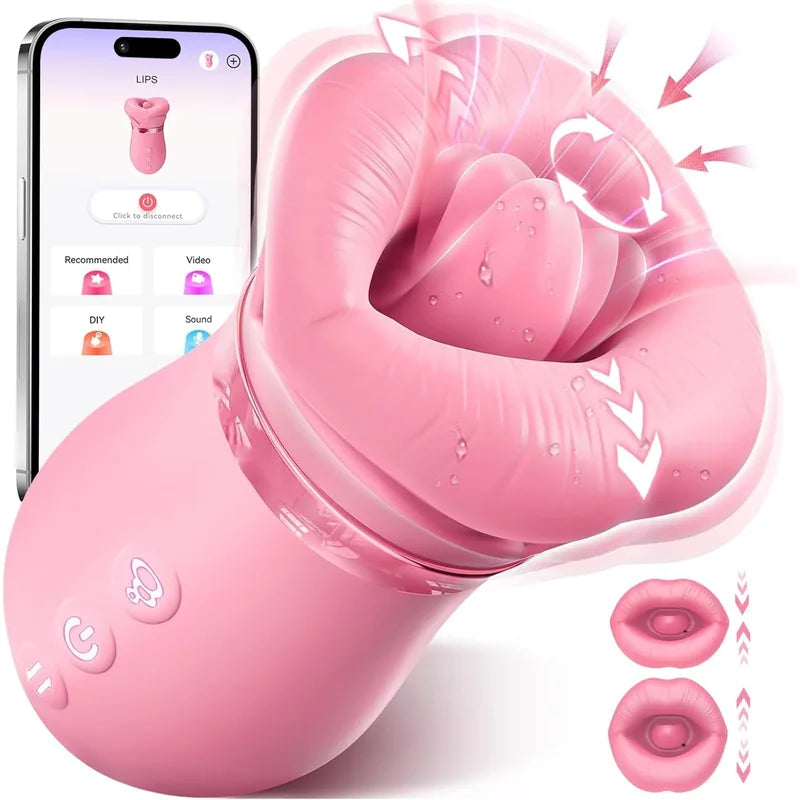 Tongue Vibrator 2025 Upgraded App-Controlled Big Mouth Kissing & Suction