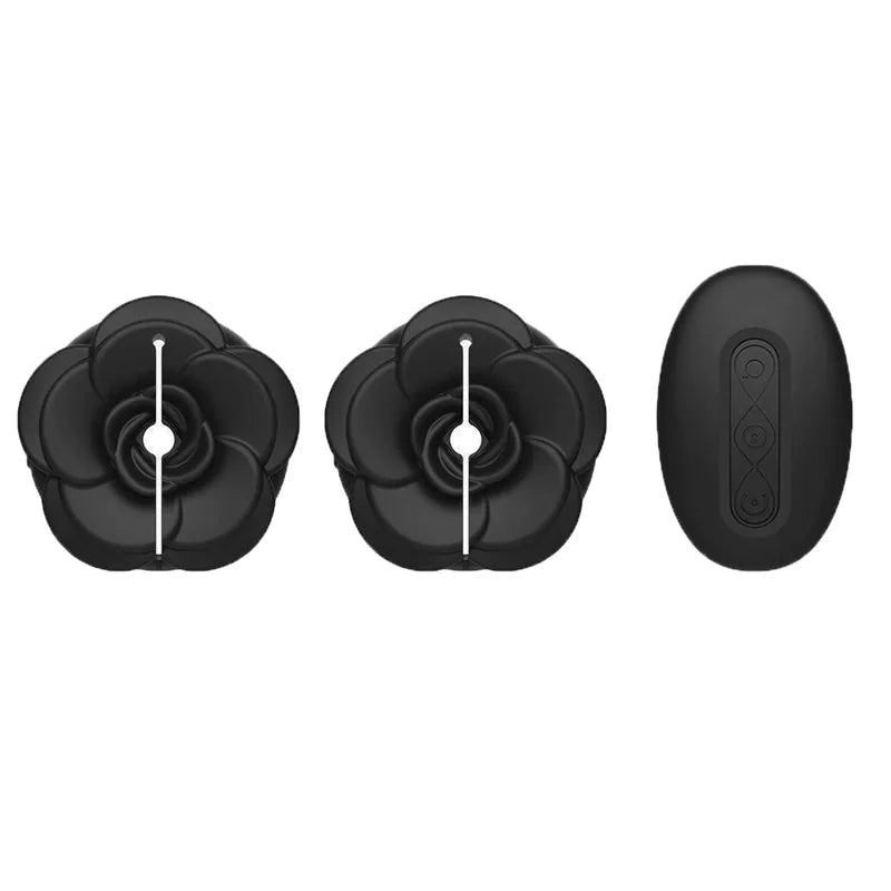 Vibrating Nipple Clamps Rose Nipple Toys With 9 Vibrating Modes & Remote