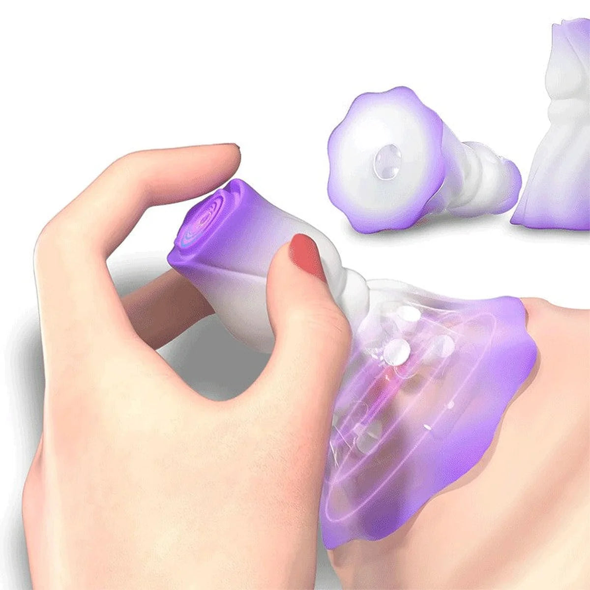 Squeezing Rose Nipple Toys Vibrating Nipple Clamps With 12 Modes