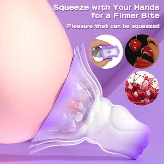 Squeezing Rose Nipple Toys Vibrating Nipple Clamps With 12 Modes