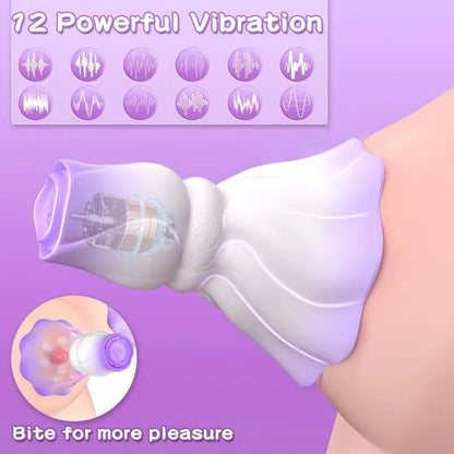 Squeezing Rose Nipple Toys Vibrating Nipple Clamps With 12 Modes