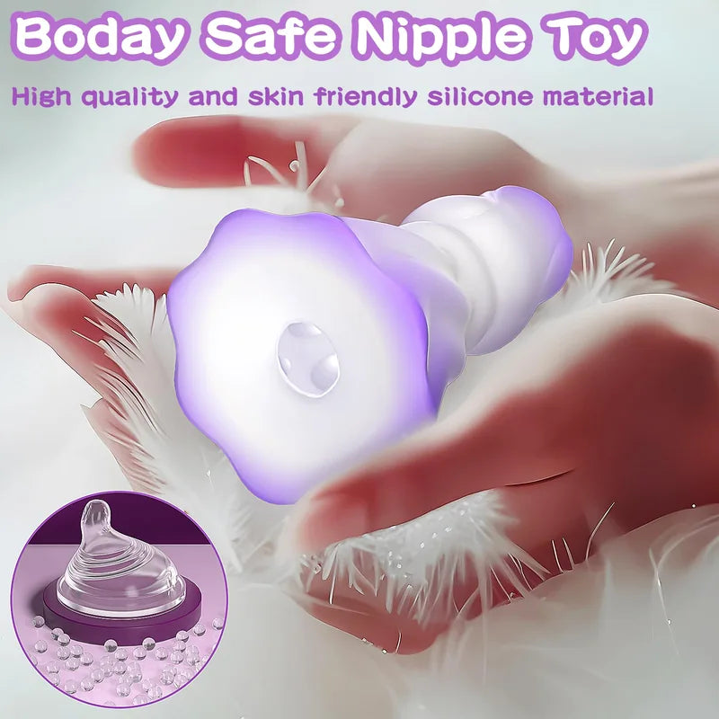 Squeezing Rose Nipple Toys Vibrating Nipple Clamps With 12 Modes