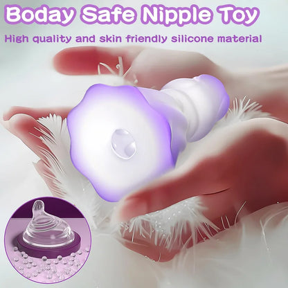 Squeezing Rose Nipple Toys Vibrating Nipple Clamps With 12 Modes