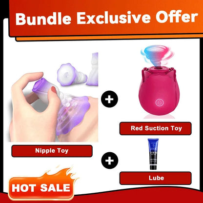 Squeezing Rose Nipple Toys Vibrating Nipple Clamps With 12 Modes