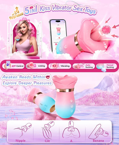 Tongue Vibrator 2025 Upgraded App-Controlled Big Mouth Kissing & Suction