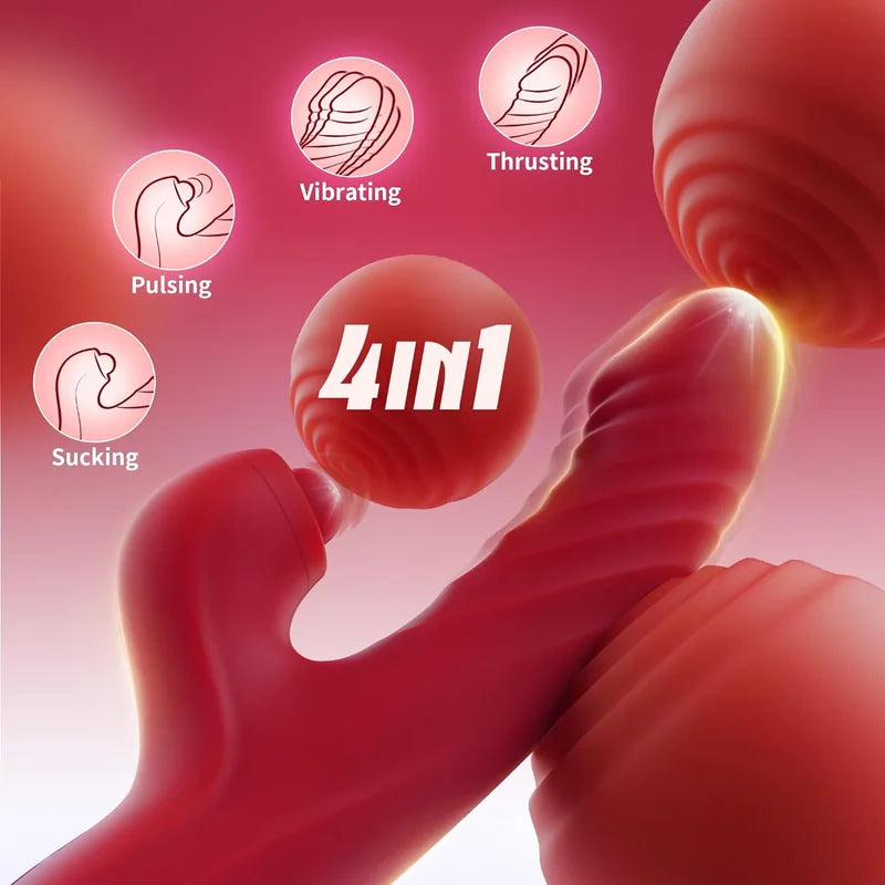 Vibrator Thrusting Dildo for Women G Spot Rose Toy Clitoral Stimulator Couple AI Sync Games