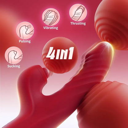 Vibrator Thrusting Dildo for Women G Spot Rose Toy Clitoral Stimulator Couple AI Sync Games